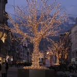 Innsbruck verlichting in Kersttijd