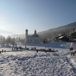 Langlaufen en schaatsen rondom de Seekirche