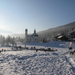 Langlaufen en schaatsen rondom de Seekirche