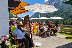 Gaistal Alm Leutasch met harpist